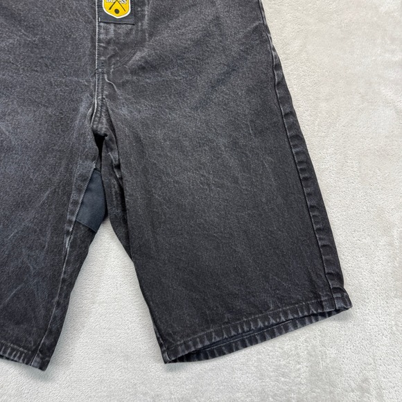 Vintage Boss Denim Shorts Mens 28 Black Y2K Hip Hop Baggy 13" Streetwear USA - Picture 3 of 15